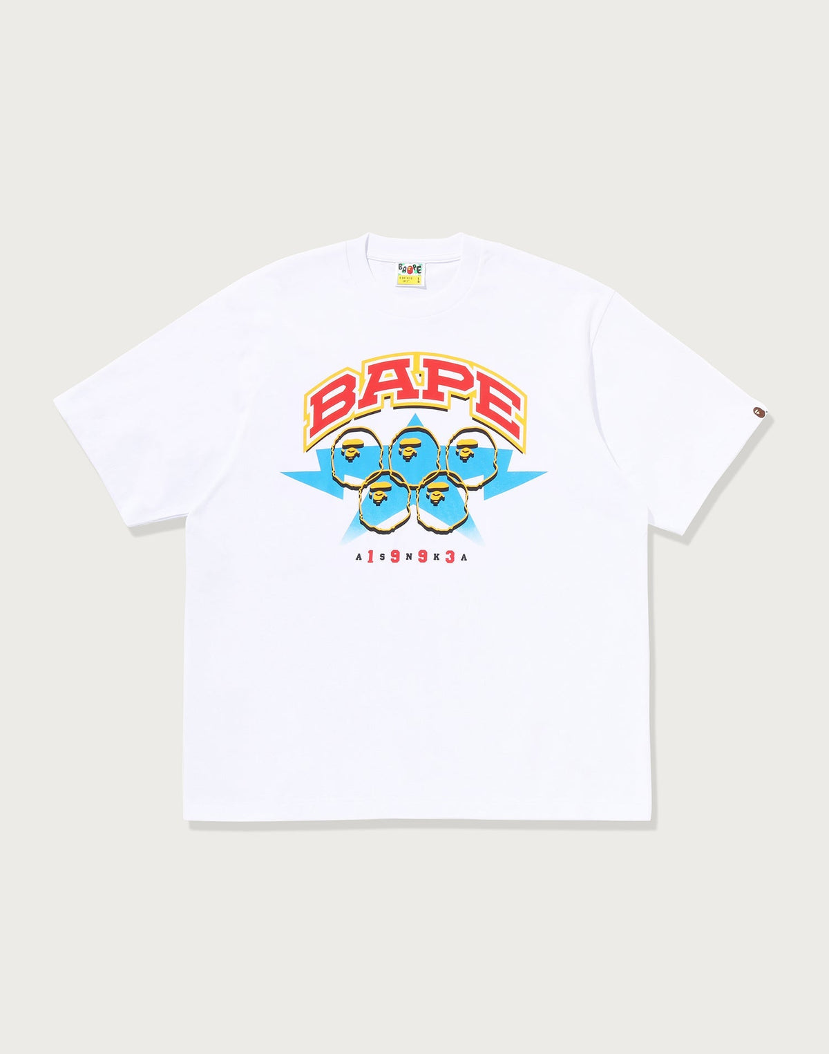 BAPE TWIN STA SPORT COLLEGE RELAXED FIT TEE MENS