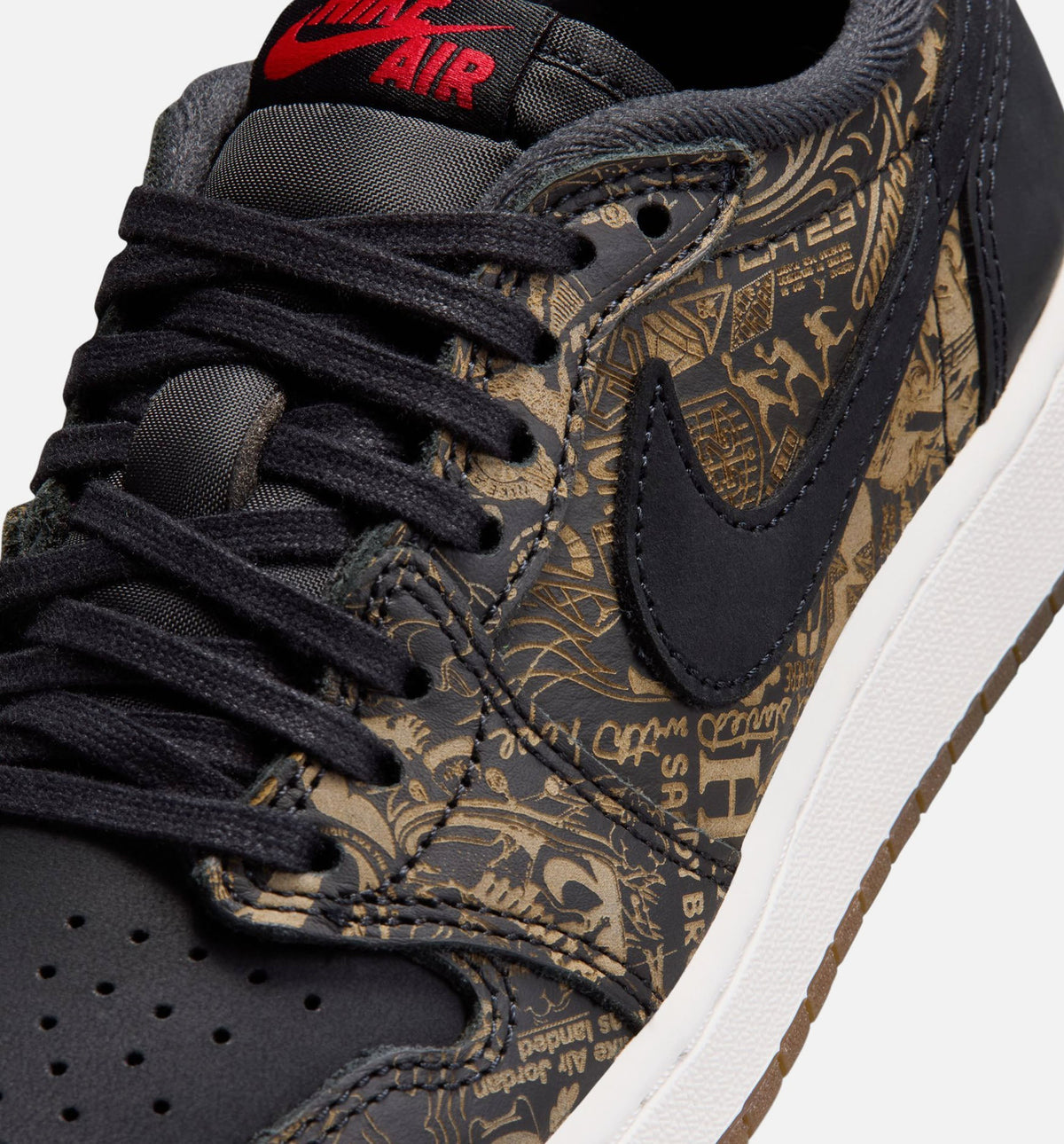 Air Jordan 1 Retro Low OG Laser Black and Varsity Red | Grade School Lifestyle Shoe | Black/Varsity Red/Summit White