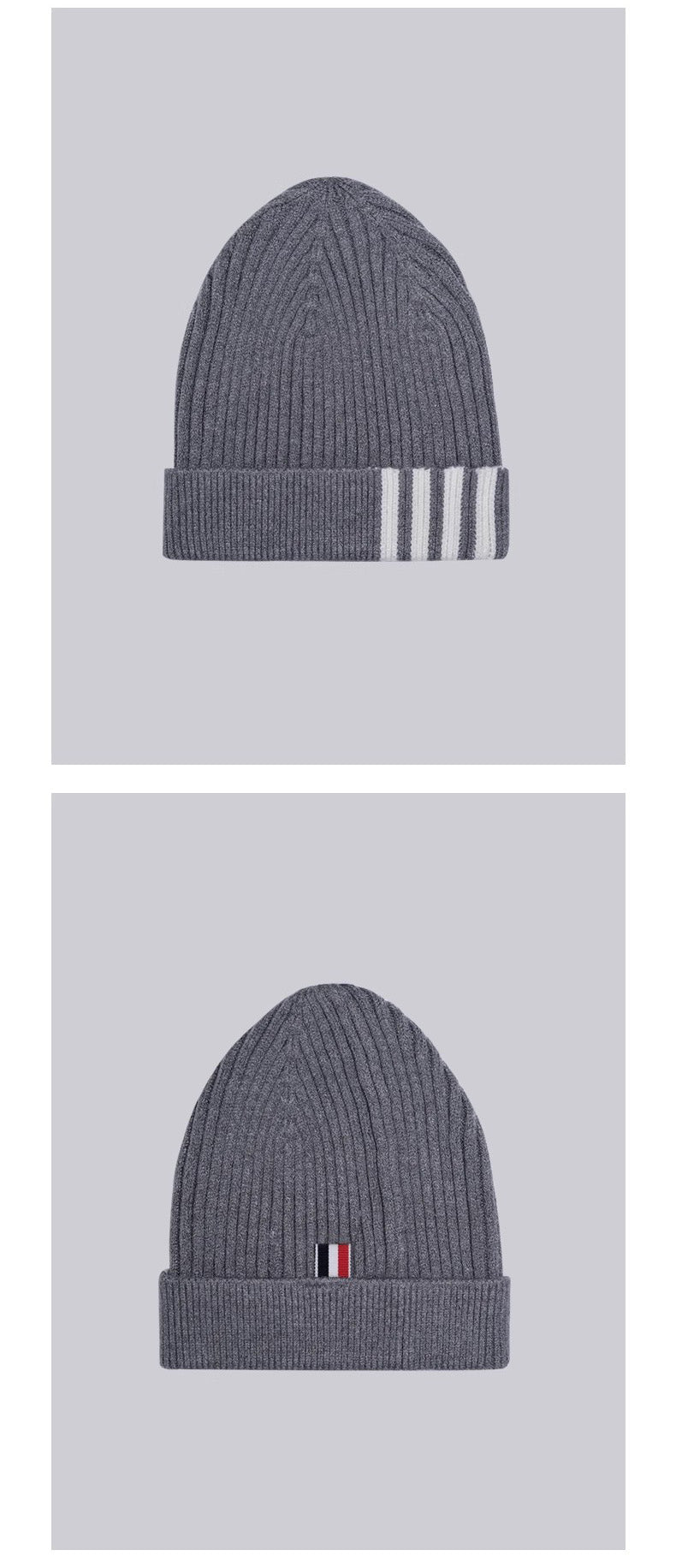 Unisex four-stripe knitted hat