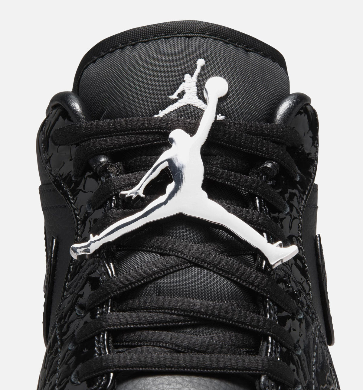 Air Jordan 1 Low Patent Elephant Women's Lifestyle Shoe - Black/Black/White/Metallic Silver