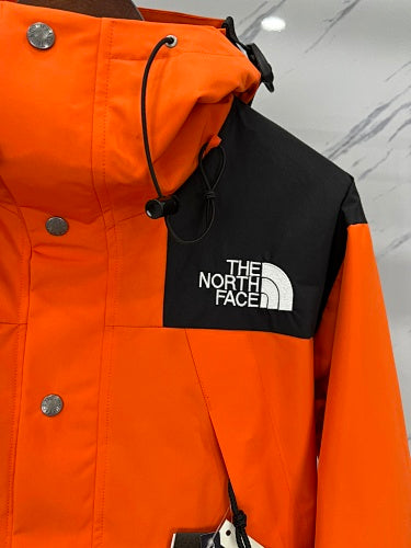 The North Face Orange Black GORE-TEX Mountain Jacket Snap Button Waterproof