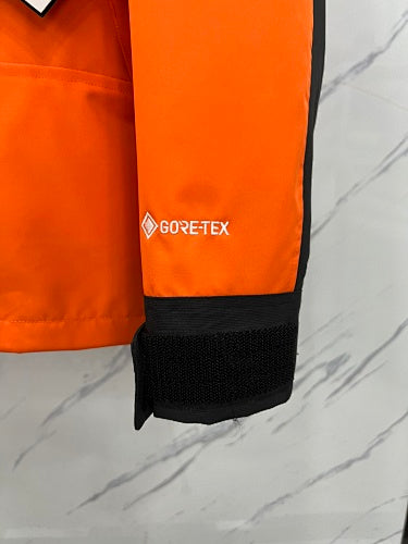 The North Face Orange Black GORE-TEX Mountain Jacket Snap Button Waterproof