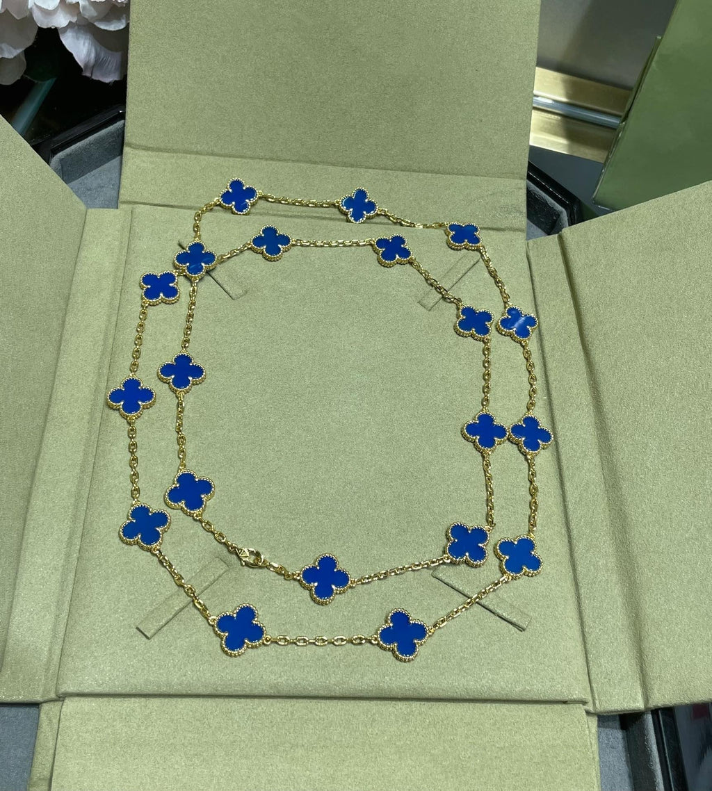 Van Cleef & Arpels CLOVER 20 MOTIF AGATE 86CM NECKLACE