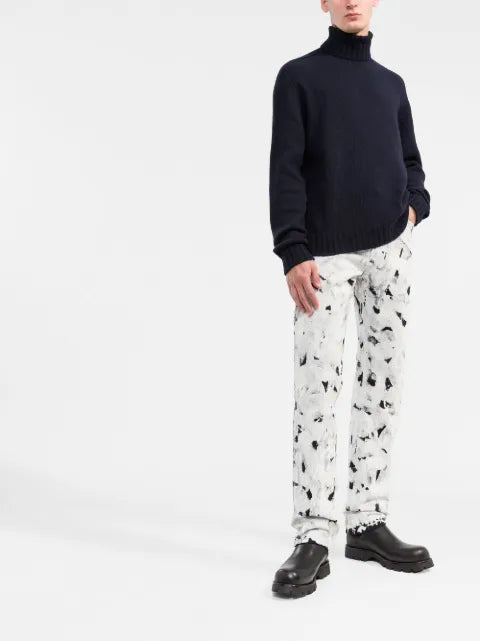 Palm Angels logo-knit roll-neck jumper
