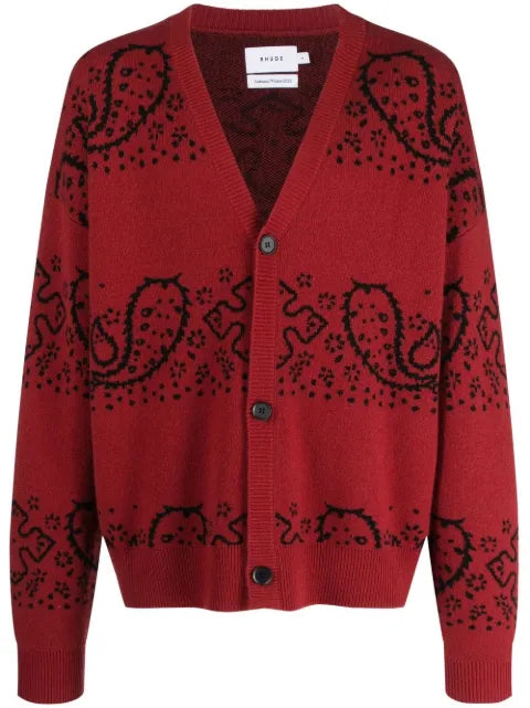 RHUDE bandana-jacquard cardigan