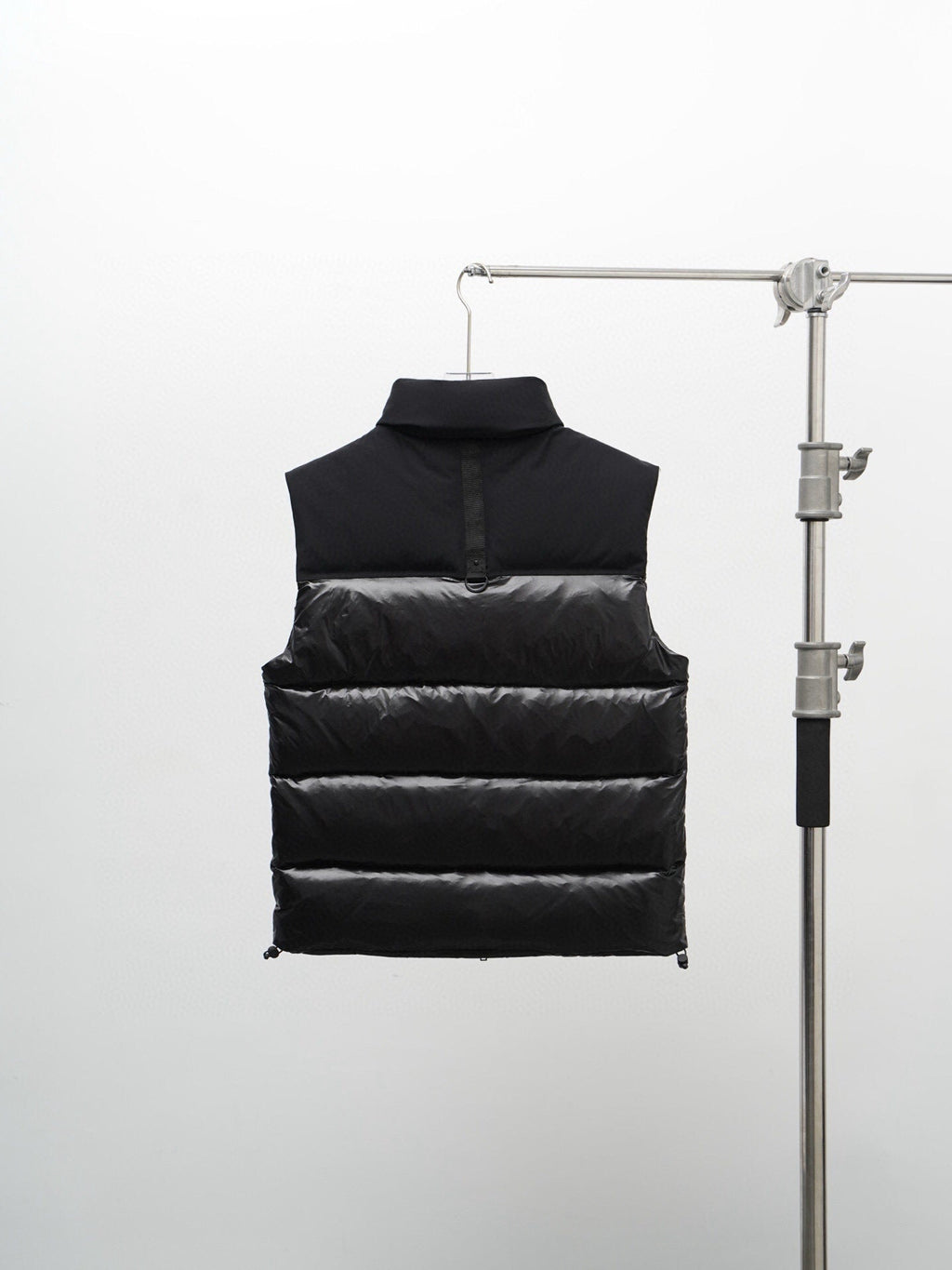 Moose Knuckles Black Stand-Collar Puffer Vest with Chest Logo