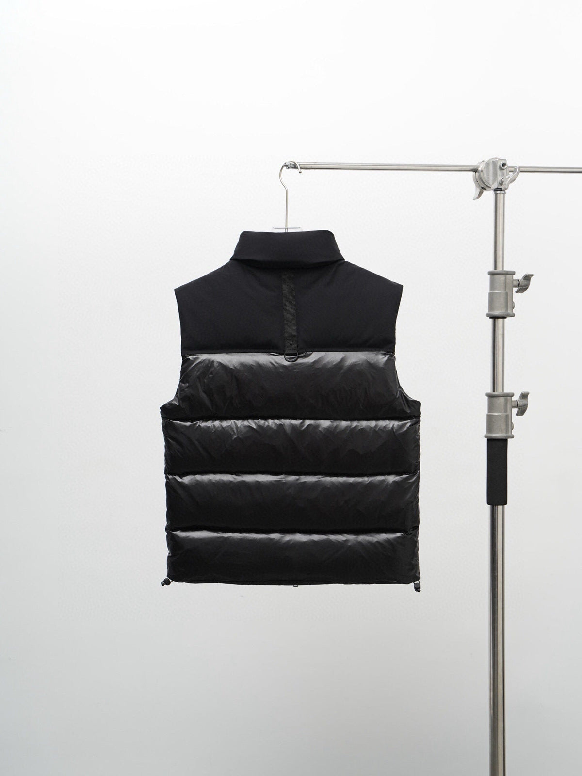 Moose Knuckles Black Stand-Collar Puffer Vest with Chest Logo