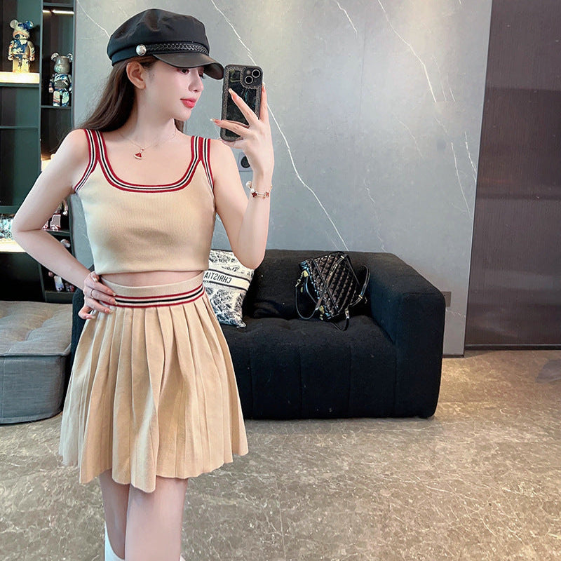 Women's Sleeveless Top and Pleated Skirt Set | Thom Browne
