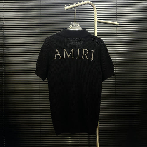 AMIRI Minimal Logo Short‑Sleeve Knit Cardigan