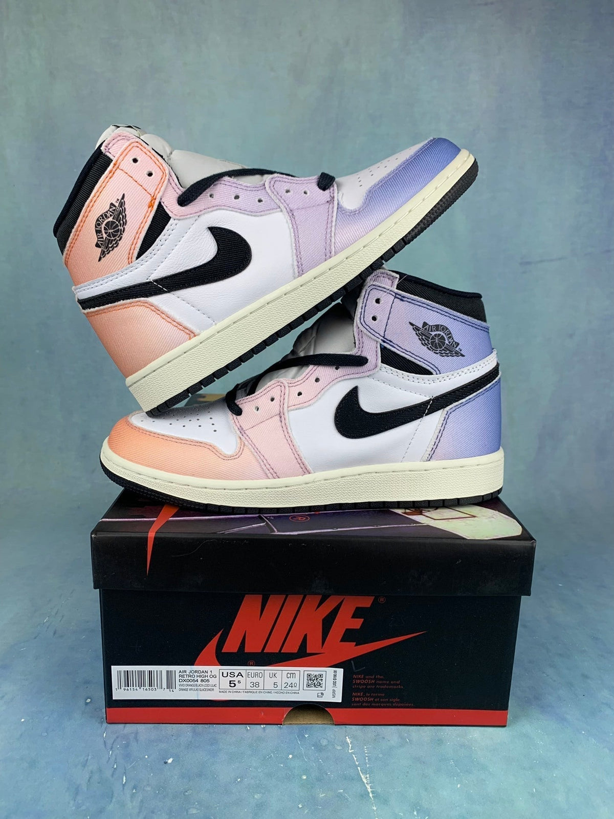 Air Jordan 1 High Craft White-to-Purple Gradient Unisex Sneakers