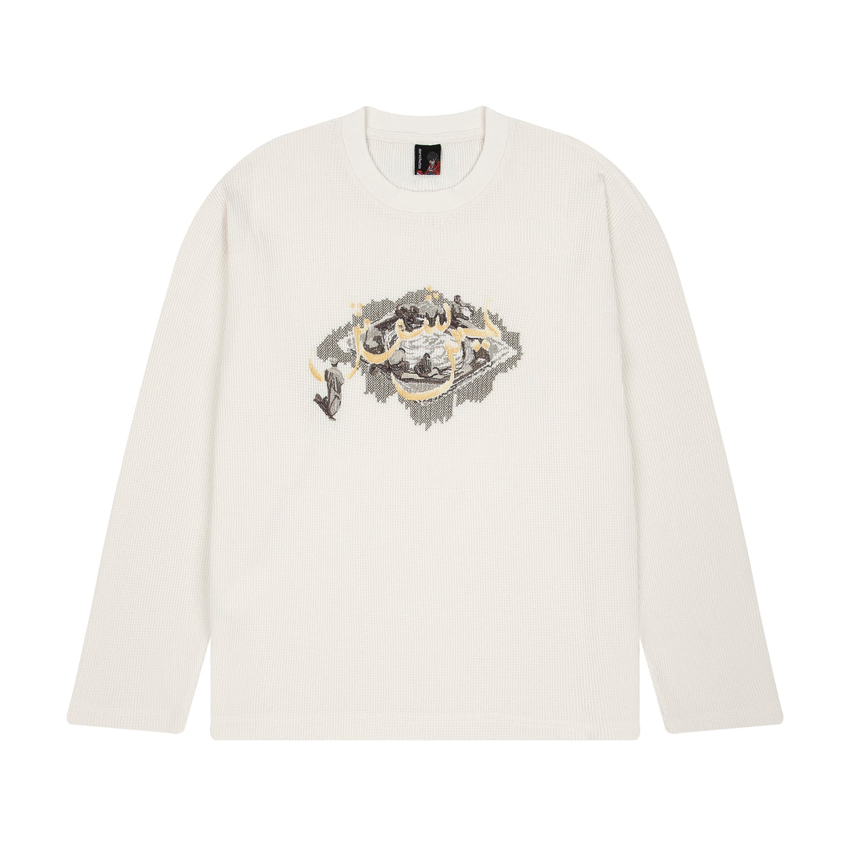 "aziza" waffle Longsleeve off white
