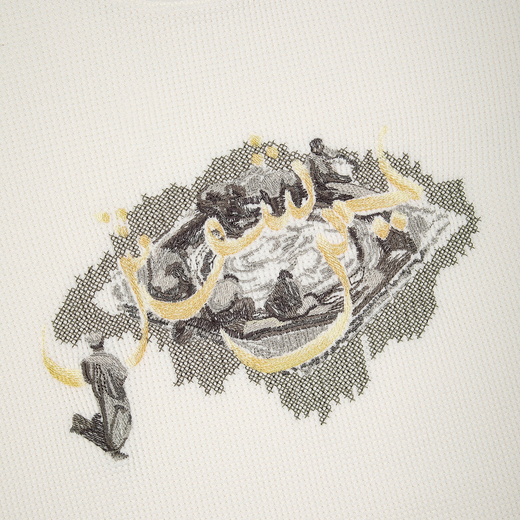 "aziza" waffle Longsleeve off white