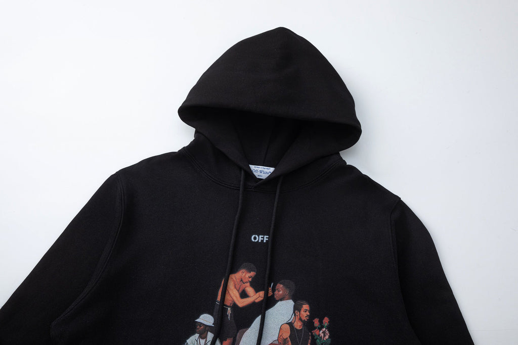 Off White Black Cotton Hoodie