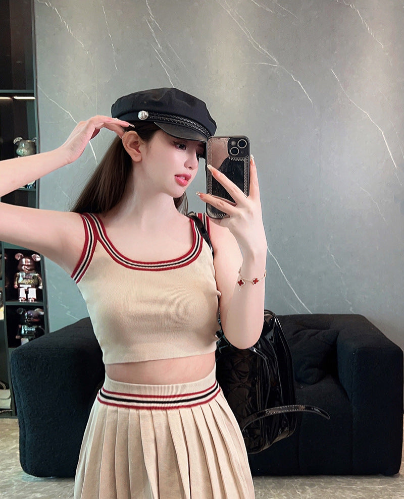 Women's Sleeveless Top and Pleated Skirt Set | Thom Browne