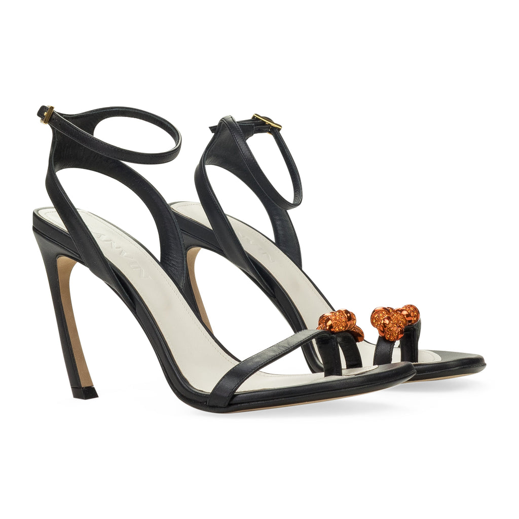 BLACK 95MM SWING SANDAL-MELODIE JEWELS HEELS