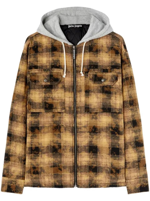 Palm Angels checkered zip-fastened hoodie