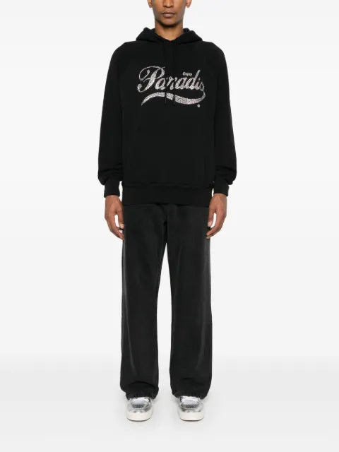 3PARADIS crystal-logo hoodie
