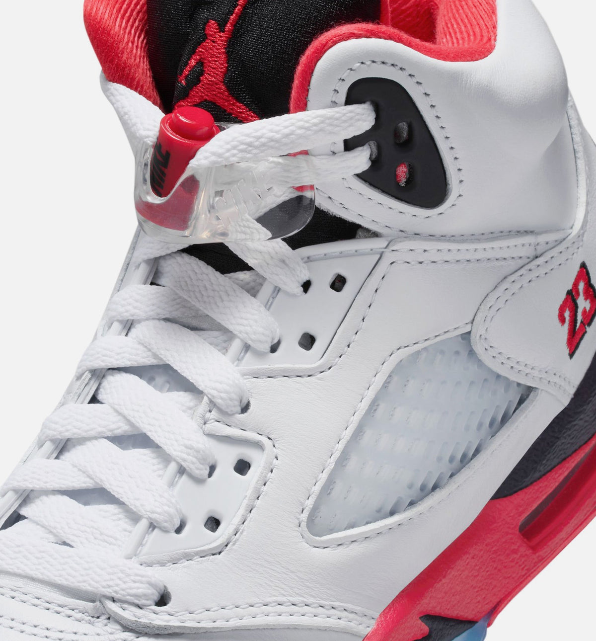 Air Jordan 5 Retro Fire Red Big Kids' Lifestyle Shoes - White/Fire Red/Black