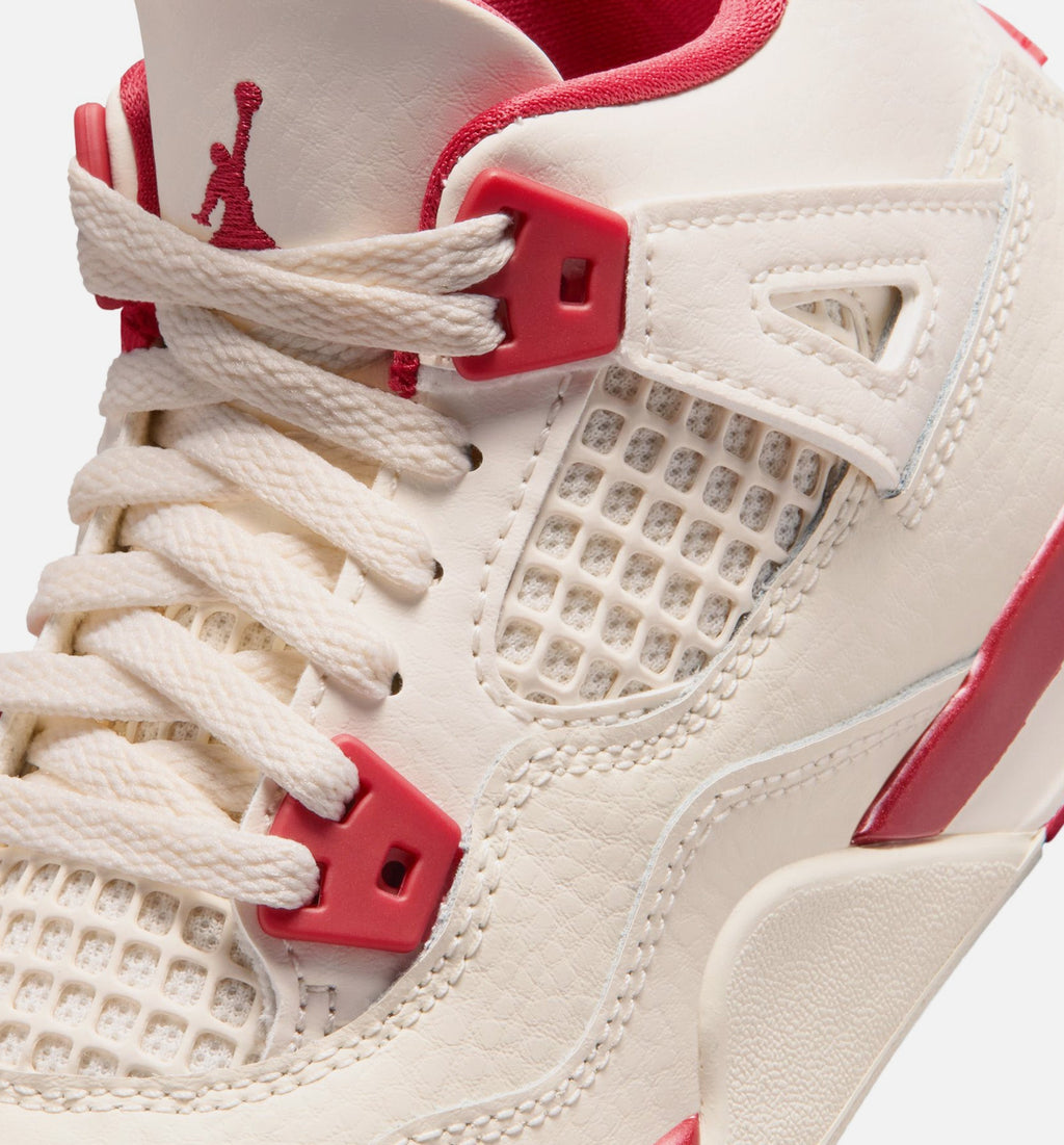 Air Jordan 4 Retro "Valentine's Day" Little Kids' Shoe – Pale Ivory/Sierra Red/Tough Red