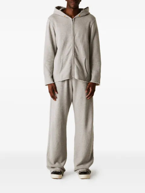 Les Tien raw-edge front-zip hoodie