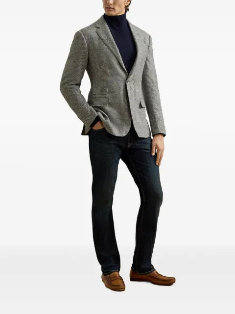 Ralph Lauren Purple Label houndstooth single-breasted blazer