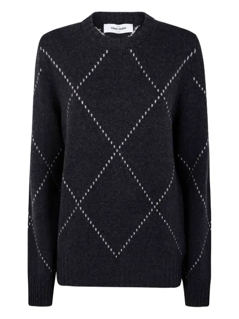Gran Sasso diamond-pattern wool sweater