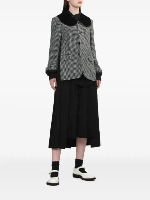 Black Comme Des Garçons houndstooth collar blazer