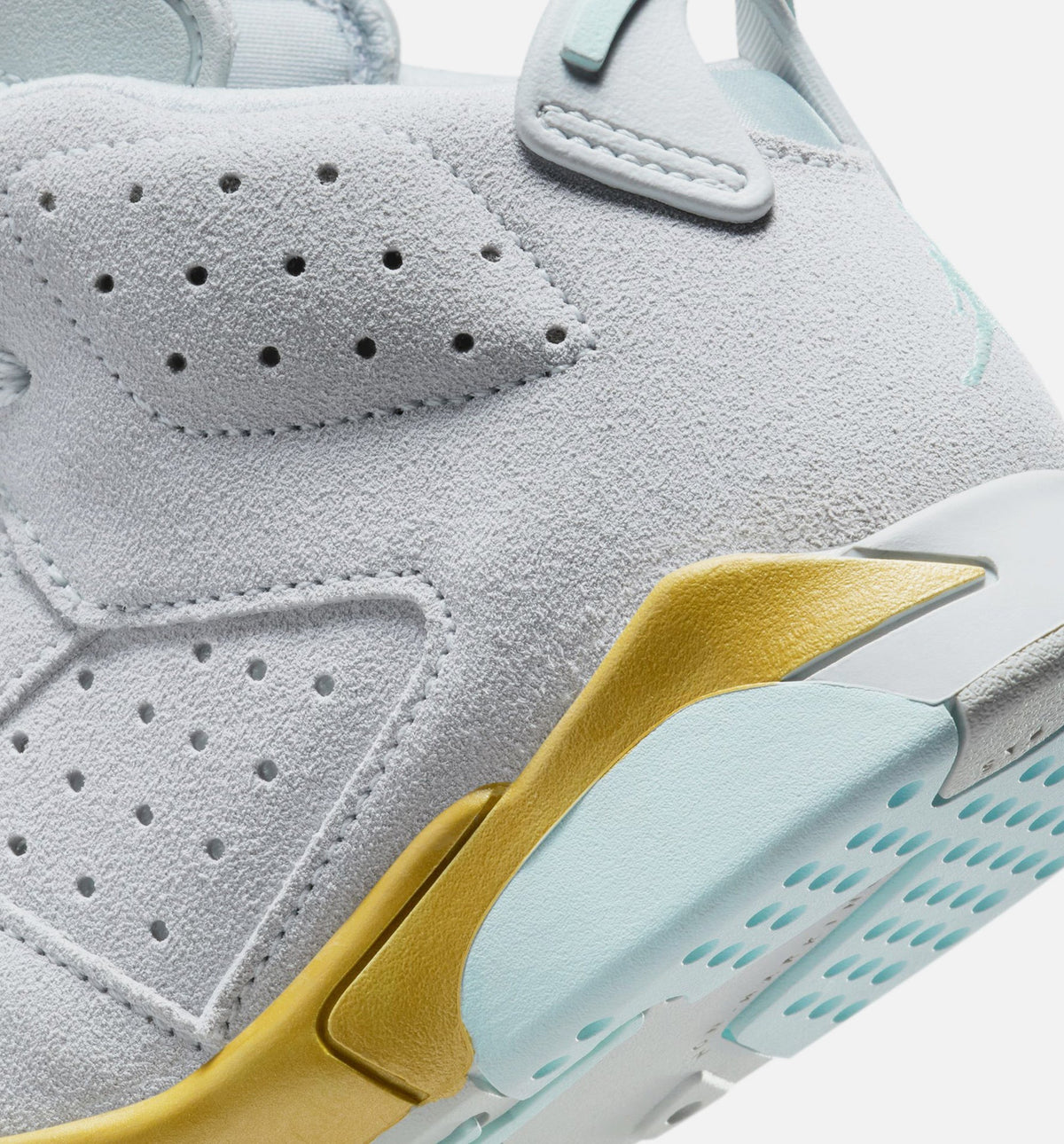 Air Jordan 6 Retro Pearl Preschool – Pure Platinum/Glacier Blue/Metallic Gold