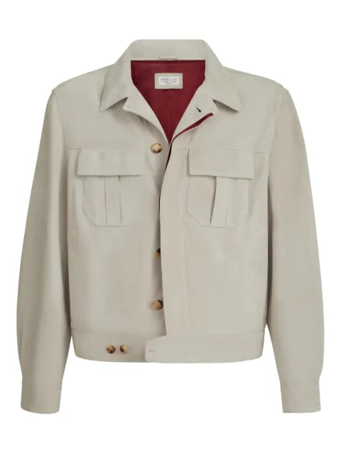 Brunello Cucinelli buttoned suede jacket