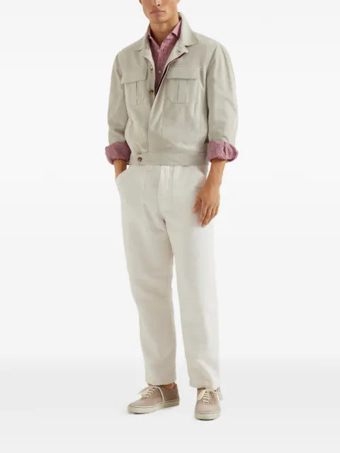 Brunello Cucinelli buttoned suede jacket