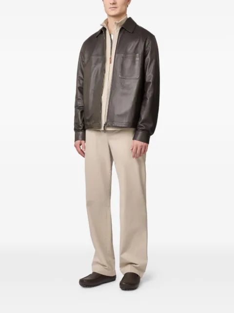 Tod's zipped leather overshirt