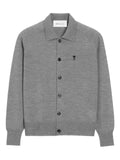 AMI Paris wool shirt collar Ami de Coeur cardigan