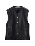 Alexander Wang boxy moto vest in leather