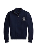 Polo Ralph Lauren Wimbledon embroidered-logo quarter-zip sweater