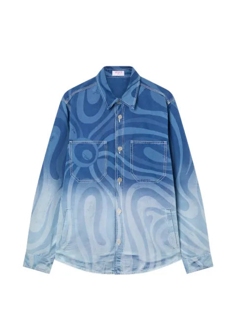 PUCCI Marmo print oversized denim jacket