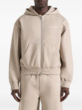 Manière De Voir Ollie - whipstitch raglan effect zip hoodie - light grey