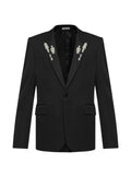 Alexander McQueen embellished-lapel blazer