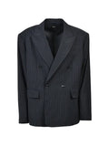 BREATH oversized-fit pinstripe double-breasted blazer