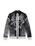 Diesel graphic-print zip-up cardigan