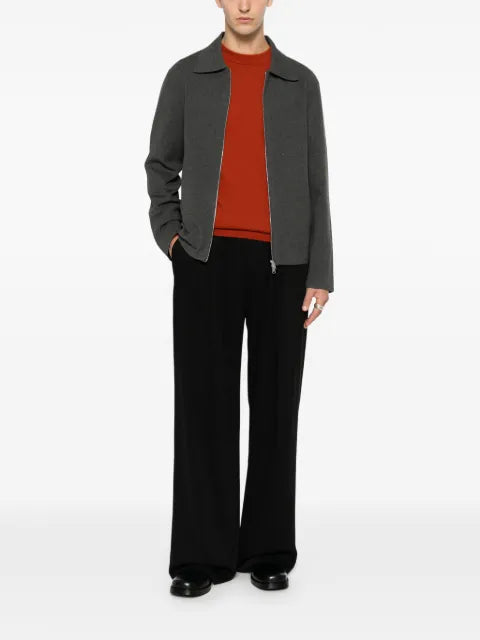 SANDRO zipped viscose knit cardigan