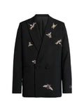 Balmain embroidered wool and crystal insect jacket