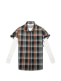 SATOSHI NAKAMOTO plaid-pattern layered sweatshirt