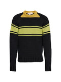 Marni black cotton jumper with contrast neck
