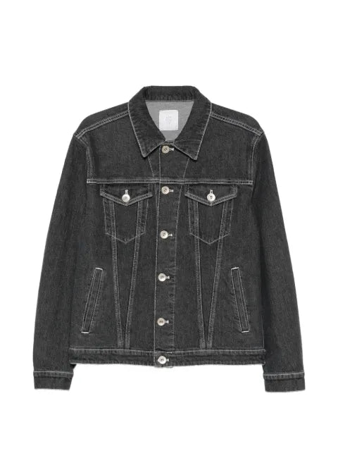 Eleventy contrast-stitch denim jacket