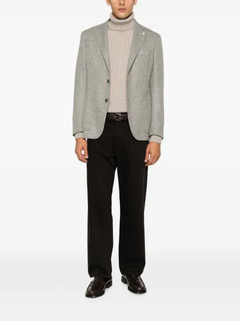 Luigi Bianchi herringbone-pattern single-breasted blazer