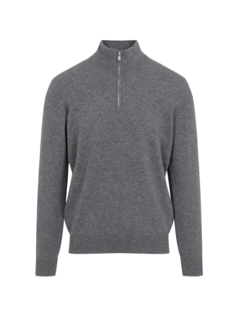Brunello Cucinelli cashmere sweater with half zip