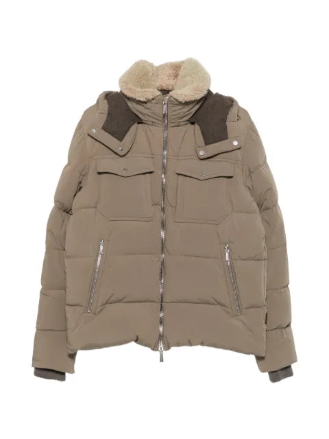 Moorer shearling-collar padded jacket