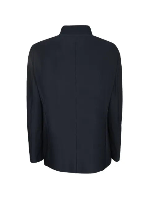 Giorgio Armani honeycomb-knit stand-collar blazer