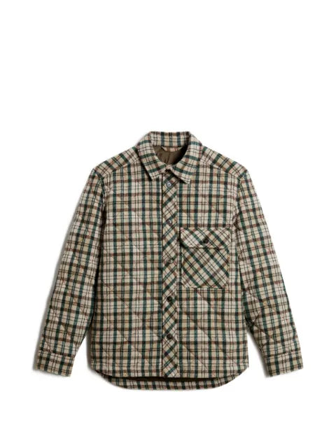 Woolrich check-pattern quilted shirt-jacket