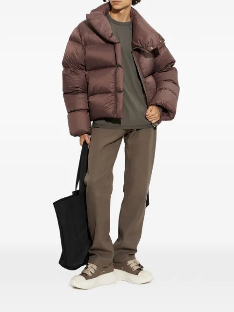 Rick Owens quilted stand-up collar down jacket